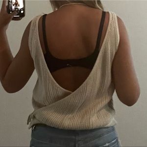 Knit cream colored tank top